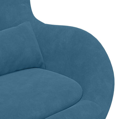 Fauteuil – Draaifauteuil – Relaxstoel – Loungestoel – Zithoekstoel – Blauw Fluweel – 360 Graden Draaibaar – Ergonomisch Comfort