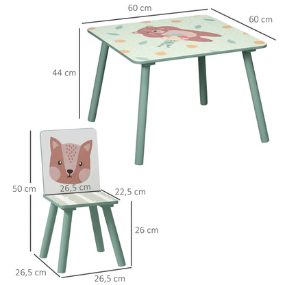Speelset kinderstoelen met tafel – kindertafel set – kindermeubel – kinderstoeltje – kids meubel – Groen – duurzaam kunststof – veilig afgeronde hoeken