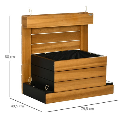 Verhoogde Plantenbak – Opkweekbak – Tuinbak – Plantenvak – Kweekbak – Zelfbewateringssysteem – Weerbestendig Houtlook Kunststof 79,5x49,5x80 cm