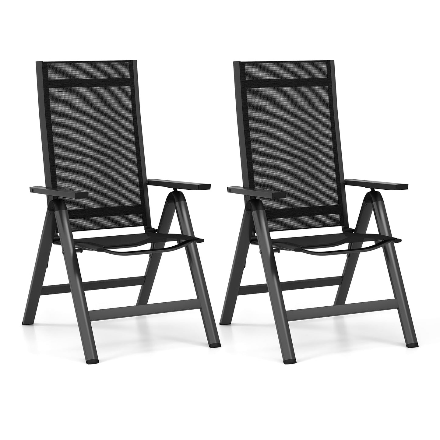 Tuinstoelen – Tuinstoel Set – Balkonstoel – Terrasstoel – Opvouwbare Stoelen – 7-Standen Verstelbare Rugleuning – Lichtgewicht Aluminium Frame