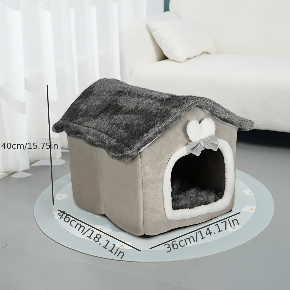 Kattenmand – Kattenhol – Poezenmand – Dierenmand – Huisdierbed – Soft Pluche – Machinewasbaar – Groot 36x46x40 cm – Knusse Schuilplek