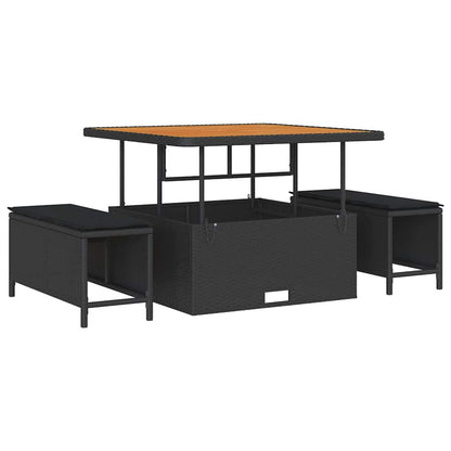 Tuin Loungeset – Tuinmeubel Set – Buiten Sofa Set – Loungeset Balkon – Loungeset 5 Personen – Weerbestendig Poly Rattan – Afneembare Wasbare Kussens Crème