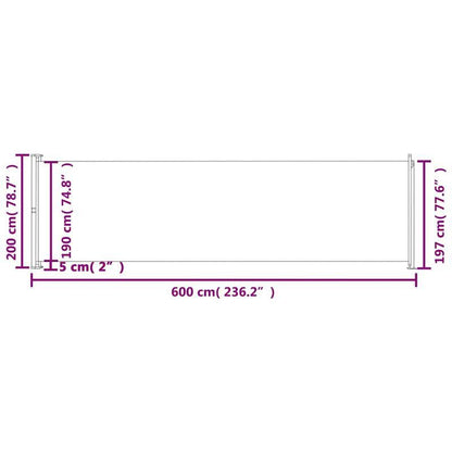 Uitbreidbare Zijluifel – Kampeerluifel – Caravanluifel – Luifel – Outdoor Zonnescherm – Crème Kleur – 200x600 cm – Weerbestendig Kunststof