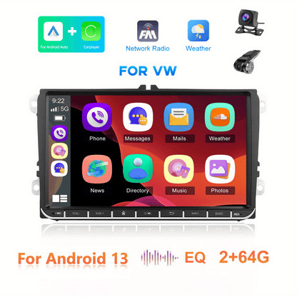 Autoradio – 2DIN Multimedia Speler – Car Radio – Auto Stereo – Double Din – Android 13 – 22,86 cm Capacitive Touchscreen – Draadloze CarPlay & Android Auto