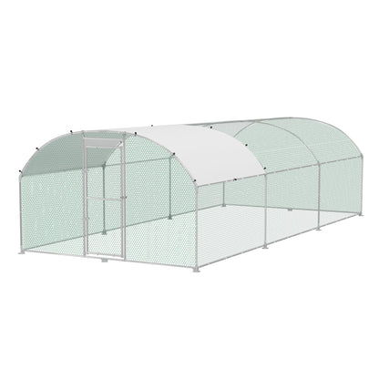 Buitenverblijf kippenhok – Ren – Dierenkooi – Kippenren – Buitenren – 3x6x2 meter – Gegalvaniseerd Stalen Frame – UV-bestendig PE Dak