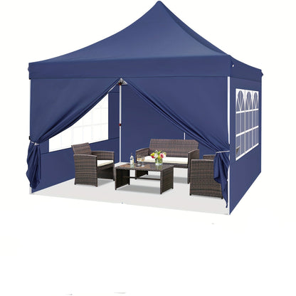 Partytent – Paviljoen – Pop-up Tent – Vouwtent – Tuintent – 3,05x3,05 m – Verstelbare Hoogte – 4 Afneembare Zijwanden