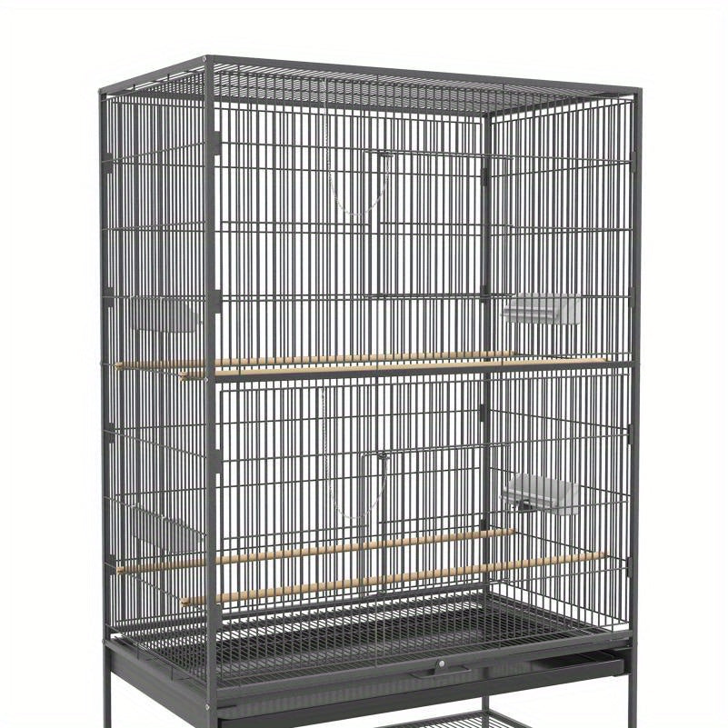 Kleindierkooi – Vogelkooi – Knaagdierkooi – Hamsterkooi – Dierenkooi – Ruim Design 94x57x153 cm – Met Deur en Wielen