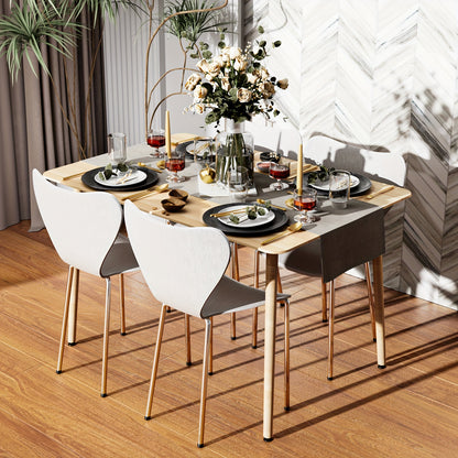 Set van 4 Stapelbare Eetkamerstoelen – Plastic Keuken- en Woonkamerstoelen van Polypropyleen – Wit, Duurzaam en Modern