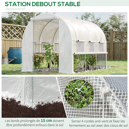 Kas – Tuinkas – Kweekkas – Foliekas – Tuintunnel – 6 m² Oppervlak – Gegalvaniseerd Stalen Frame