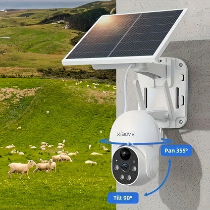 Beveiligingscamera – Camerabewaking – Buitencamera – Bewakingscamera – Draadloze Camera – 1080P Full HD – Zonne-energie Met Menselijke Detectie – Kleurennachtzicht Met Tweeweg Audio