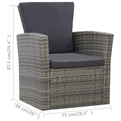 Loungeset – Tuinset – Loungemeubel – Zitgroep – Tuinmeubelset – Polyrotan – Weerbestendig – Inclusief Kussens