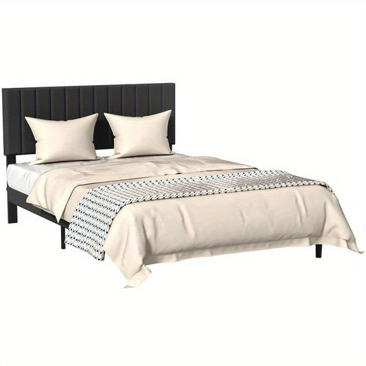 Metalen Bedframe – Bedframe – Bed – Eenpersoonsbed – Ledikant – Fluwelen Hoofdbord – 140x200 cm – Stevig Metalen Frame – Inclusief Lattenbodem