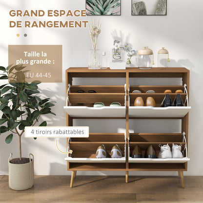 Schoenenkast – Schoenenrek – Schoenenopberger – Schoenenmeubel – Schoenentoren – 16 Paar Schoenen – Verstelbare Legplanken – Natuurlijk Hout – Smal Hoog Model