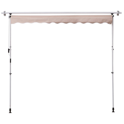 Balkonluifel – Zonnescherm – Klemluifel – Zonwering – Uittrekbare Luifel – Verstelbare Hoogte – UV-Bestendig Polyester – Aluminium Frame – Beige