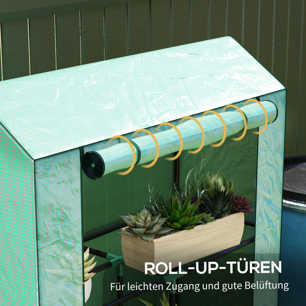 Kweekkas – Kweekkast – Broeikas – Plantenkas – Moestuin Kas – Compact Met 3 Planken – UV-bestendige Cover – Stabiel Gepoedercoat Stalen Frame – 100x40x150 cm – Roldeur Ventilatie