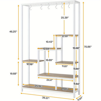 5-Tier Plant Stand – Bloemenstandaard – Plantenrek – Bloemenschaal – Plantenplank – 180 cm Hoog – Metaal – Geschikt voor Binnen & Balkon – Ruimtebesparend – Multifunctioneel