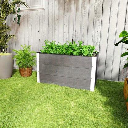 Verhoogde Plantenbak – Tuinbak – Plantbed – Bloembak – Moestuinbak – Weerbestendig WPC & Aluminium – 100x50x50 cm – Zonder Bodem – Makkelijk Montage