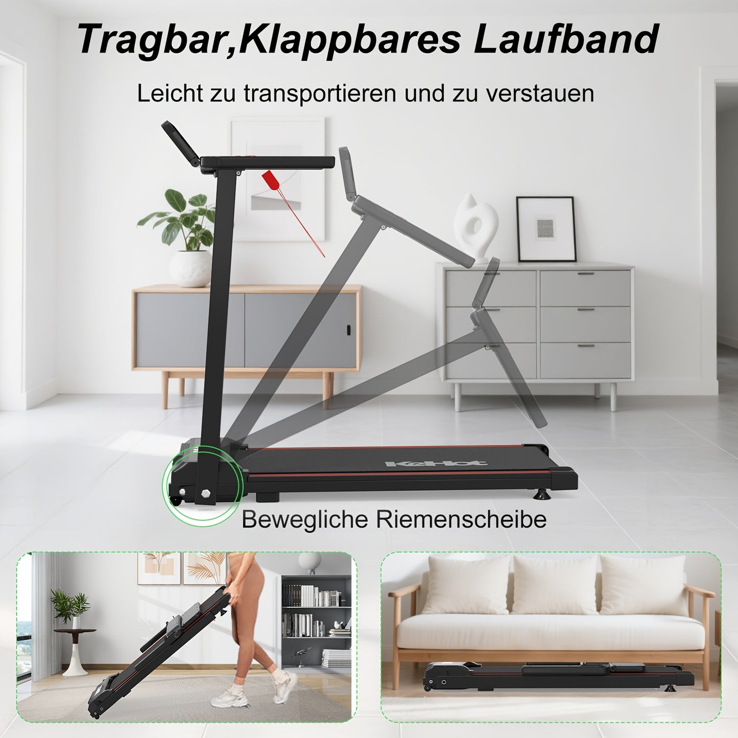 Loopband – Treadmill – Walk Pad – Folding Treadmill – Home Workout – Lichtgewicht Design – Stil Met App Connectiviteit