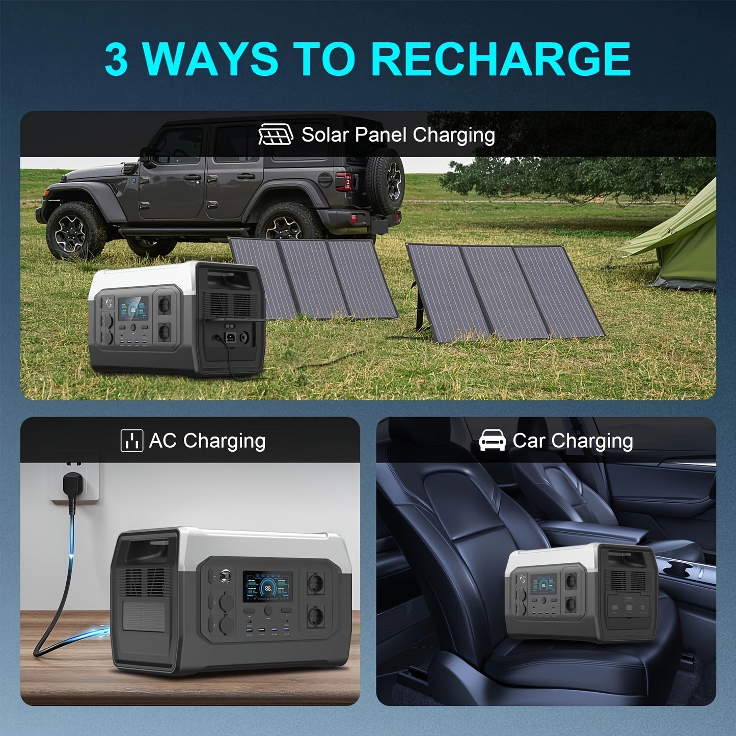 Draagbare Power Station – Portable Generator – Mobiele Stroomvoorziening – Noodstroom – 1024 Wh LiFePO4 Batterij – 1800 Watt Piekvermogen