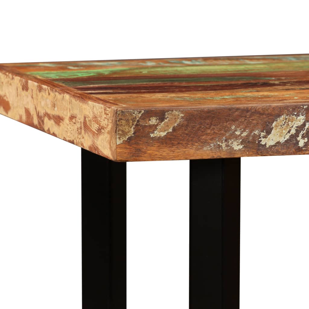 Barset – Tuinbarset – Bistroset – Tuinmeubelset – Barstoelen – Massief Gerecycled Hout – 4 Barkrukken Met Leer En Canvas