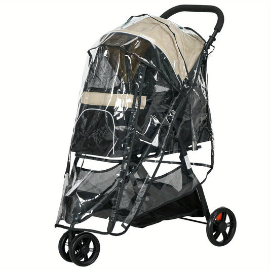 Huisdierwagen – Dierenbuggy – Kattenbuggy – Hondenbuggy – Wandelwagen – Opvouwbaar – Met Regenhoes – Stevig Metalen Frame – Geschikt Tot 10 kg