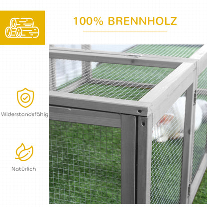 Caviahok – Knaagdierenhok – Buitenren – Dierenverblijf – Kooi – Vurenhouten Buitenverblijf – 181x100x48 cm – Waterafstotend & Weerbestendig