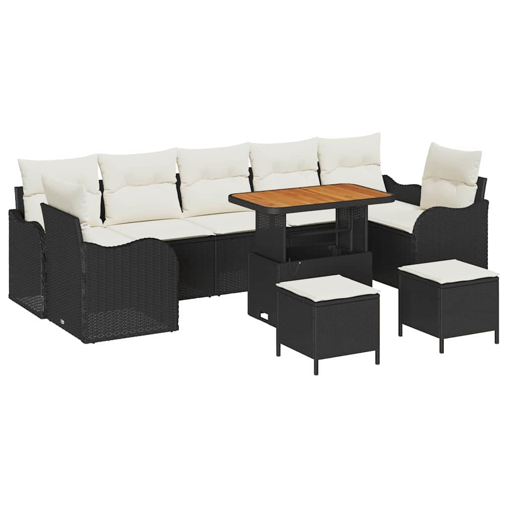 Modulaire Loungeset Tuin – Tuinmeubel – Loungeset Buiten – Tuinbank – Terrasmeubilair – Weerbestendig Materiaal – Verstelbare Poten – Crème Witte Kussens
