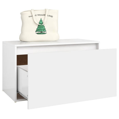 Bankje – Halbank – Zitbank – Schoenenbank – Vensterbank – Wit Gelamineerd Hout – Compact 80x40x45 cm