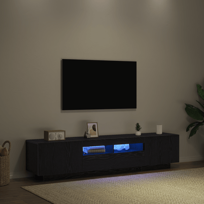 TV-meubel – Tv-kast – Media meubel – TV-standaard – Entertainmentkast – Noir – Strak en duurzaam composietmateriaal – Compact 120 cm breed