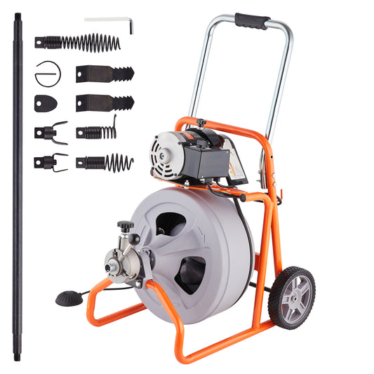 Ontstopper – Rioolontstopper – Gootsteenontstopper – WC Ontstopper – Afvoerontstopper – Automatisch Kabelbeheer – 30 Meter Stalen Kabel