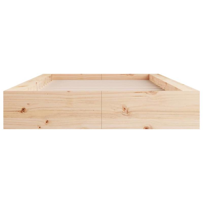Contemporary Wooden Bed Frame 100x200cm - High-Quality Hardwood & Particle Board, Removable & Durable Frame with Built-In Headboard, No Assembly Required, Portable Bed Frame for Small Spaces, Bed Frame for Bed, Spacesaving Fu