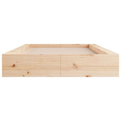 Contemporary Wooden Bed Frame 100x200cm - High-Quality Hardwood & Particle Board, Removable & Durable Frame with Built-In Headboard, No Assembly Required, Portable Bed Frame for Small Spaces, Bed Frame for Bed, Spacesaving Fu