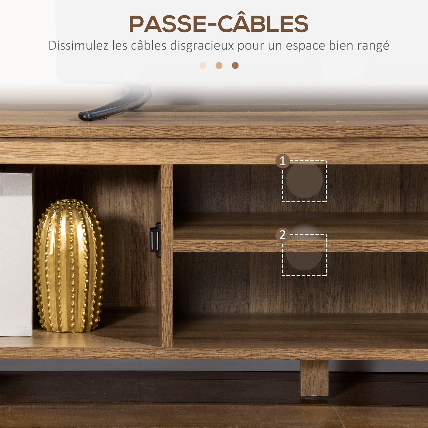 TV Meubel – TV Kast – Televisiemeubel – RTV Kast – Meubel – Industrieel Design – 110 cm Breed – Houtnerf Met Zwarte Metalen Deuren