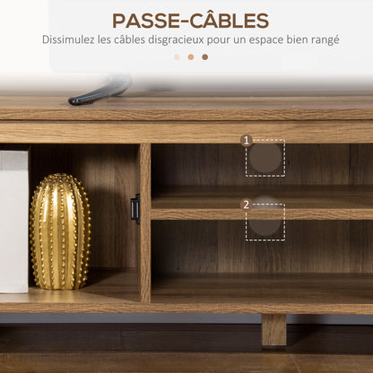 TV Meubel – TV Kast – Televisiemeubel – RTV Kast – Meubel – Industrieel Design – 110 cm Breed – Houtnerf Met Zwarte Metalen Deuren