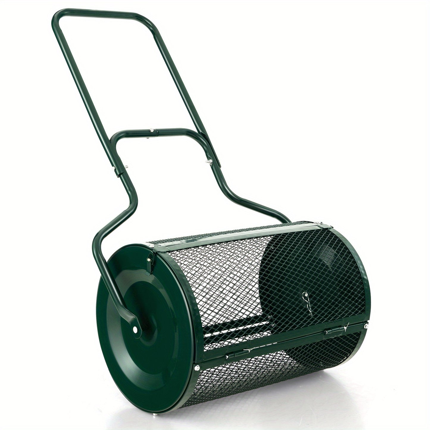 Meststrooier – Compostverspreider – Strooiwagen – Gazonstrooier – Tuinstrooier – Metalen Mesh Mand – 75 Liter Inhoud – Lichtgewicht Poedercoating