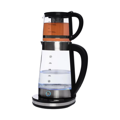 Theeset met Waterkoker en Theepot – Glazen Waterkoker 2.5L + Theepot met Filter 1L – Set van Ketel en Theepot – Voor Thee & Infusies – Stijlvol en Hittebestendig Glas