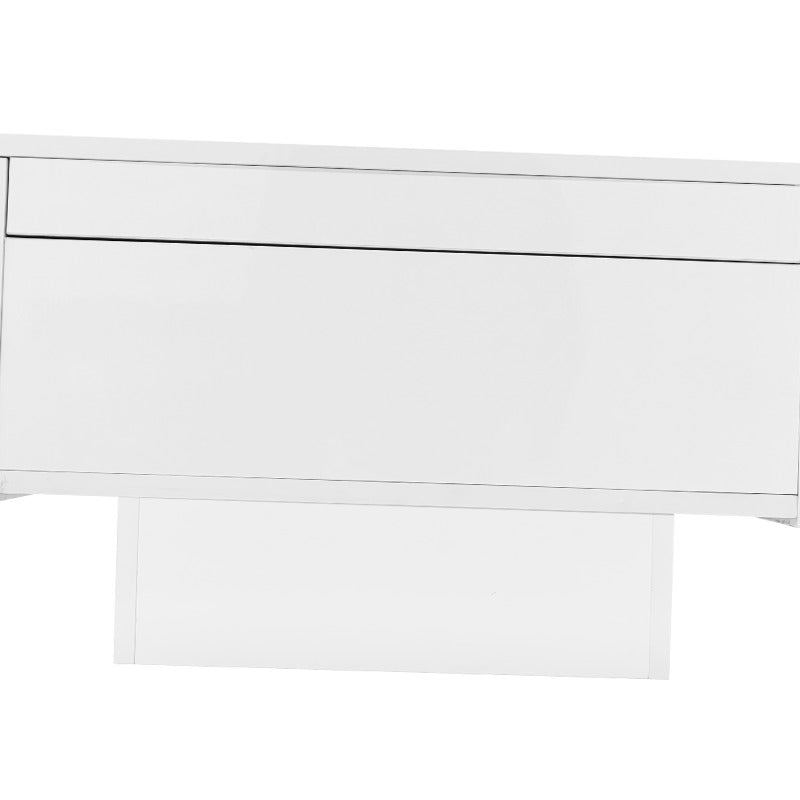 Salontafel – Woonkamertafel – Koffietafel – Bijzettafel – Tafel – Hoogglans Wit – Uitschuifbaar – Met 2 Lades en Verborgen Opbergruimte