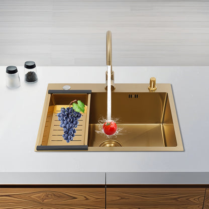 Keukenspoelbak – Spoelbak – Gootsteen – Wasbak – Enkele Spoelbak – 201 Roestvrij Staal – 45x60x20 cm – 360° Draaibare Mengkraan – Geluiddempend met Anti-Condenslaag