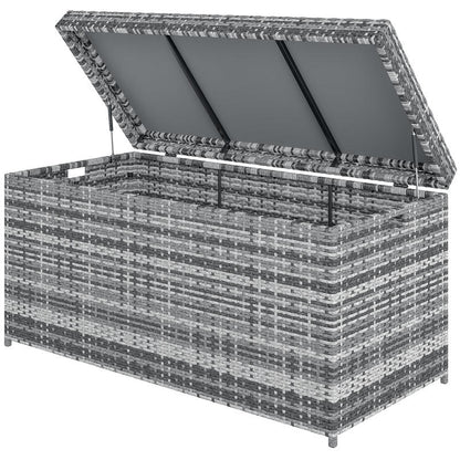 Opbergbox – Opbergmand – Opbergkist – Opbergdoos – Grote Rattan Opbergbox – 380L – UV-Bestendig – 130x61x65 cm – Donkergrijs