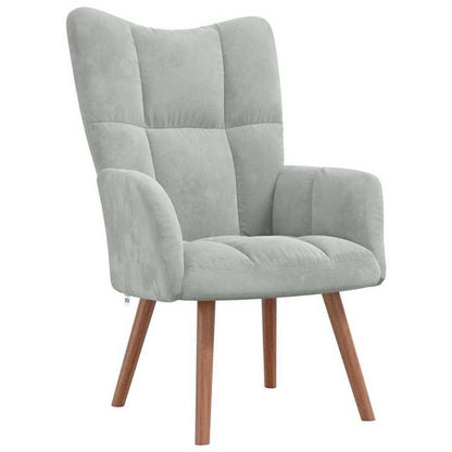 Fauteuil – Relaxstoel – Leunstoel – Zetel – Draaifauteuil – Lichtgrijs Velvet – Verstelbare Rugleuning – Afneembare Bekleding
