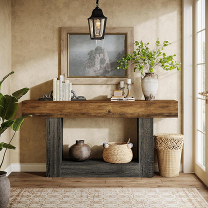 Sidetable – Haltafel – Banktafel – Bijzettafel – Tv-meubel – Landelijke stijl – 160 cm breed – Verstelbare poten
