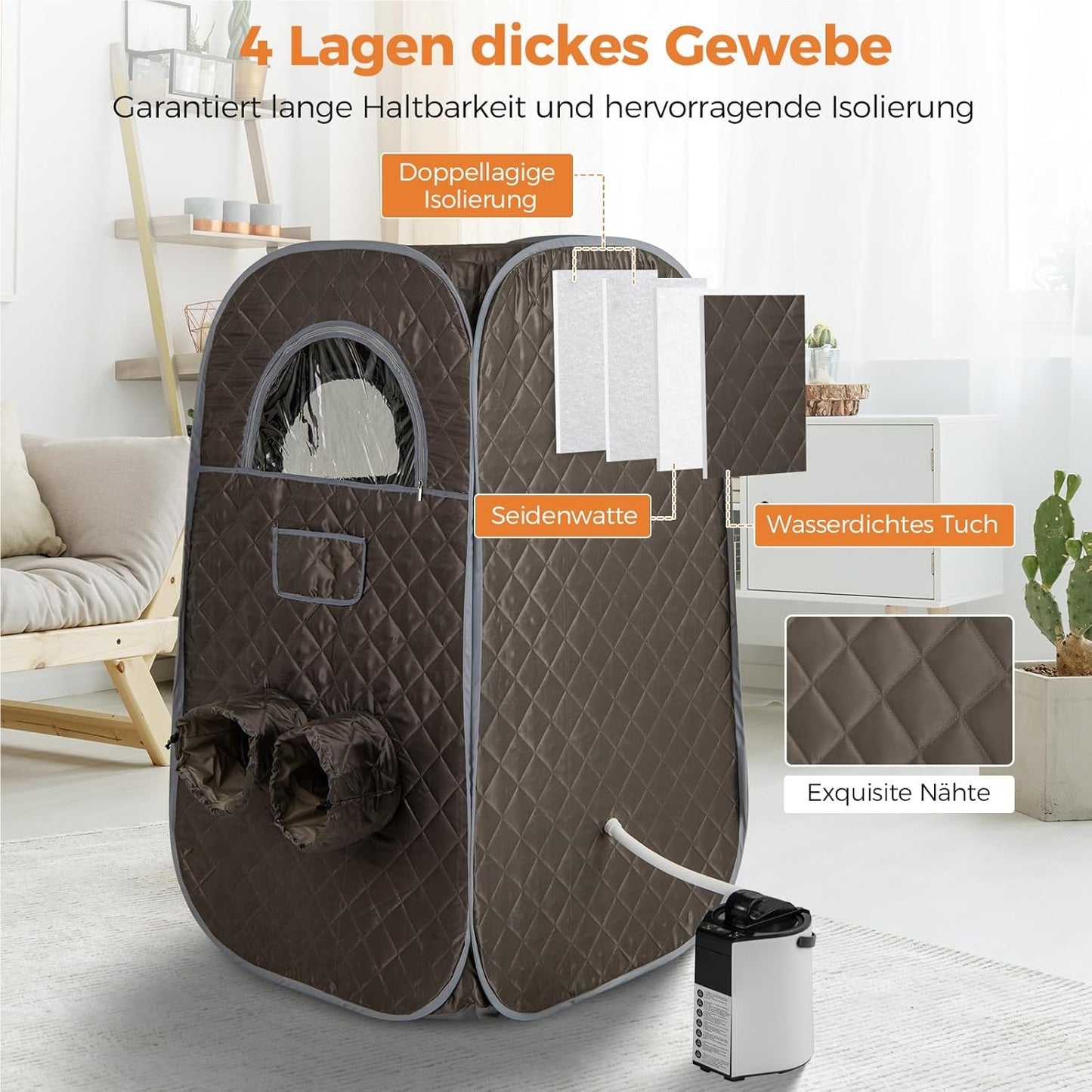 Draagbare Stoomsauna – Mobiele Sauna – Thuis Sauna Tent – Inklapbare Sauna – Persoonlijke Sauna – 3L Stoomgenerator – Afstandsbediening & Timer – Grijs