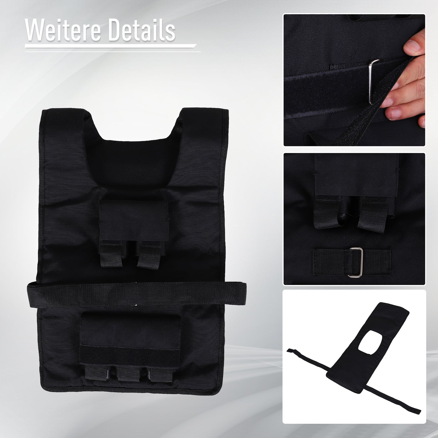 Gewichtsvest – Weight Vest – Verstelbaar Trainingsvest – Hardloopvest – Gewichtsvest Met Uitneembare Gewichten – 15/20/30 kg – Duurzaam Ijzer En Comfortabele Verstelbare Bandsluiting