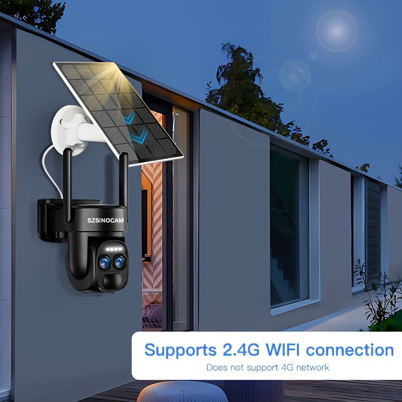 Beveiligingscamera – Bewakingscamera – Camerabewaking – Buitencamera – 4x 3MP PTZ 2K Resolutie – Solar Paneel & Kleurennachtzicht
