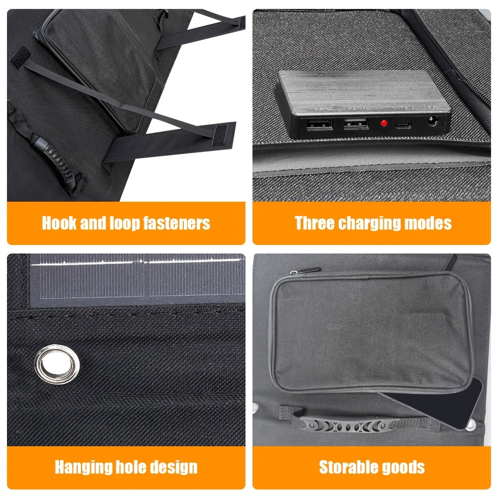 Opvouwbaar Monokristallijn Zonnepaneel – Draagbaar Zonnecelpaneel – Campingpaneel – USB Zonnepaneel – 150W Vermogen – Compact Lichtgewicht - QUORE