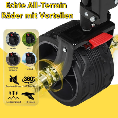 Vouwkruiwagen – Opvouwbare Kruiwagen – Inklapbare Handkar – Tuinkar – Transportwagen – 200 kg Draagvermogen – Extra Brede Banden 17x10 cm
