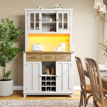 Dressoir – Sideboard – Opbergkast – Kast – Commode – Modern Wit – Verstelbare Planken – Duurzame Stevige Constructie