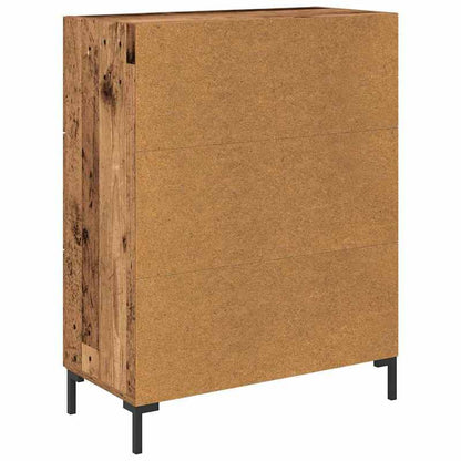 Modern Aged Wood Sideboard with Drawer - Engineered Wood Cabinet (69.5x34x90cm) | Particle Board, Frame | Freestanding Storage Furniture for, Dining Room, Entryway | Classic Contemporary Design for small to
