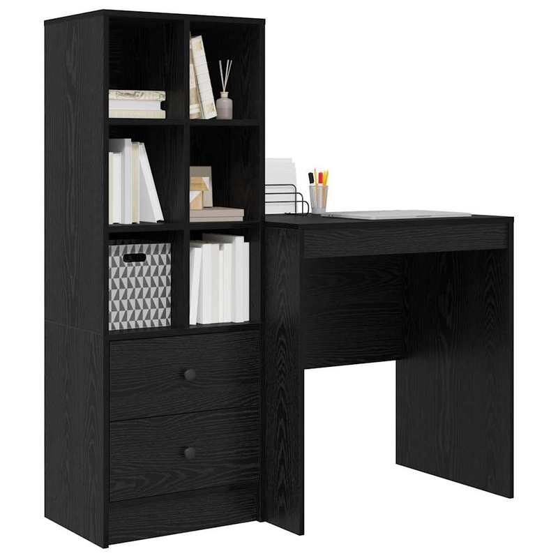 Bureaumeubel – Werkbureau – Computerbureau – Bureautafel – Study Table – Compact 70x50x76 cm – Hoogwaardig Eikenhout – Met Opbergruimte