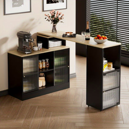 Verstelbare Bar Tafel – Bistro Tafel – Statafel – Werktafel – Hoge Tafel – 360° Draaibaar Tafelblad – Stevige Metalen Constructie
